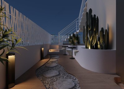 现代花园阳台3D模型下载